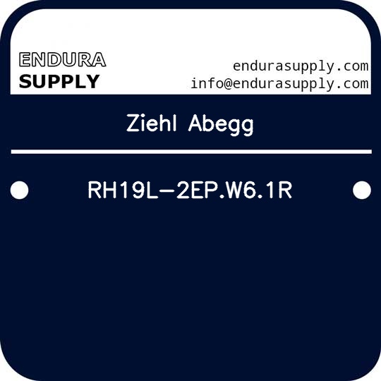 Ziehl Abegg RH19L 2EP W6 1R Endura Supply