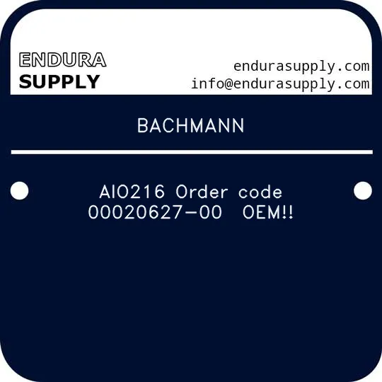 bachmann-aio216-order-code-00020627-00-oem