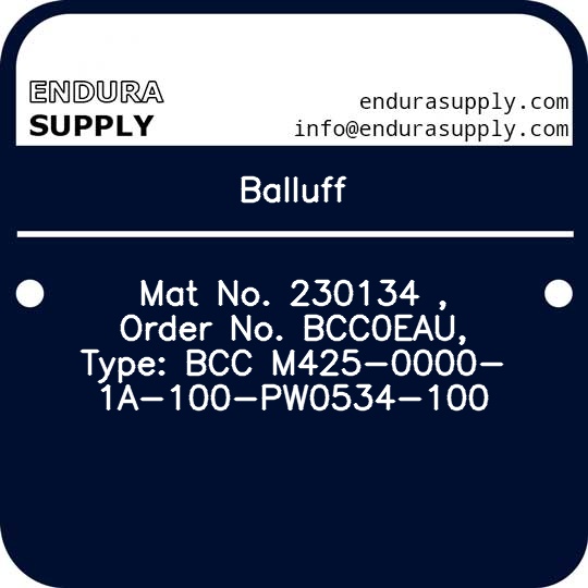 balluff-mat-no-230134-order-no-bcc0eau-type-bcc-m425-0000-1a-100-pw0534-100