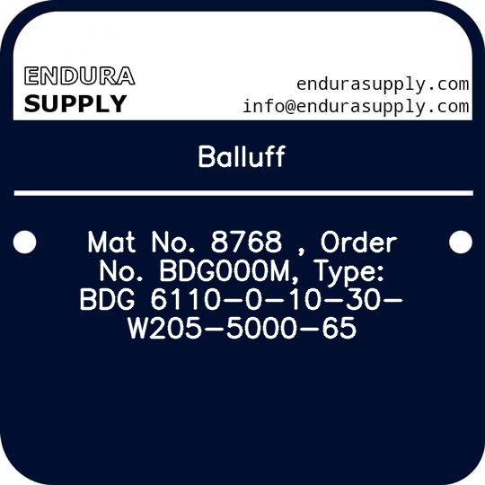 balluff-mat-no-8768-order-no-bdg000m-type-bdg-6110-0-10-30-w205-5000-65