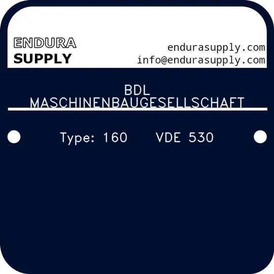 bdl-maschinenbaugesellschaft-type-160-vde-530