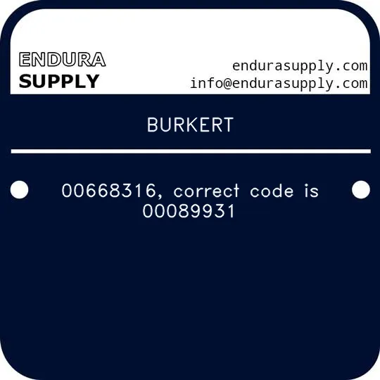 burkert-00668316-correct-code-is-00089931