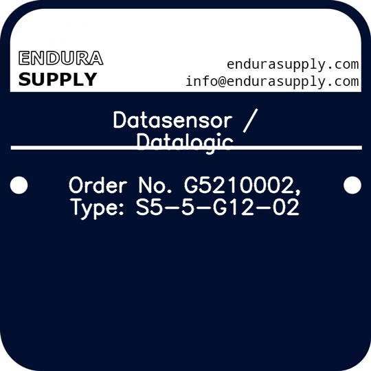 datasensor-datalogic-order-no-g5210002-type-s5-5-g12-02
