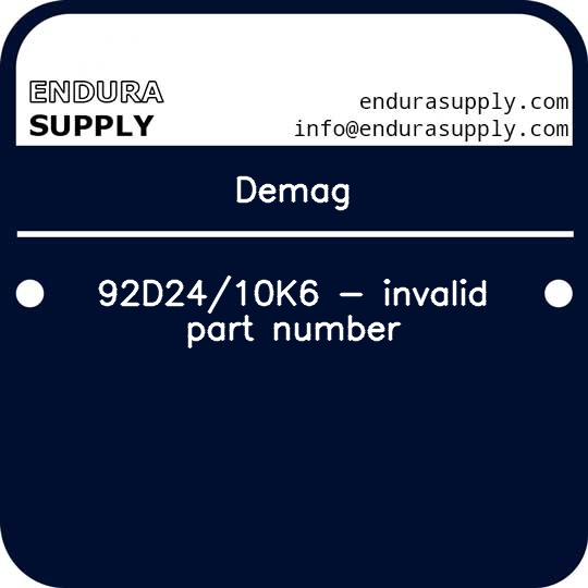 demag-92d2410k6-invalid-part-number