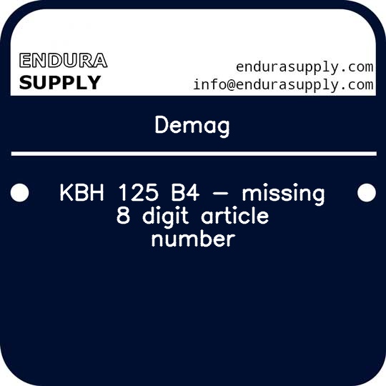 demag-kbh-125-b4-missing-8-digit-article-number