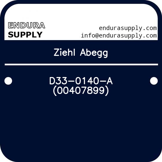 Ziehl Abegg D33-0140-A (00407899) - Endura Supply